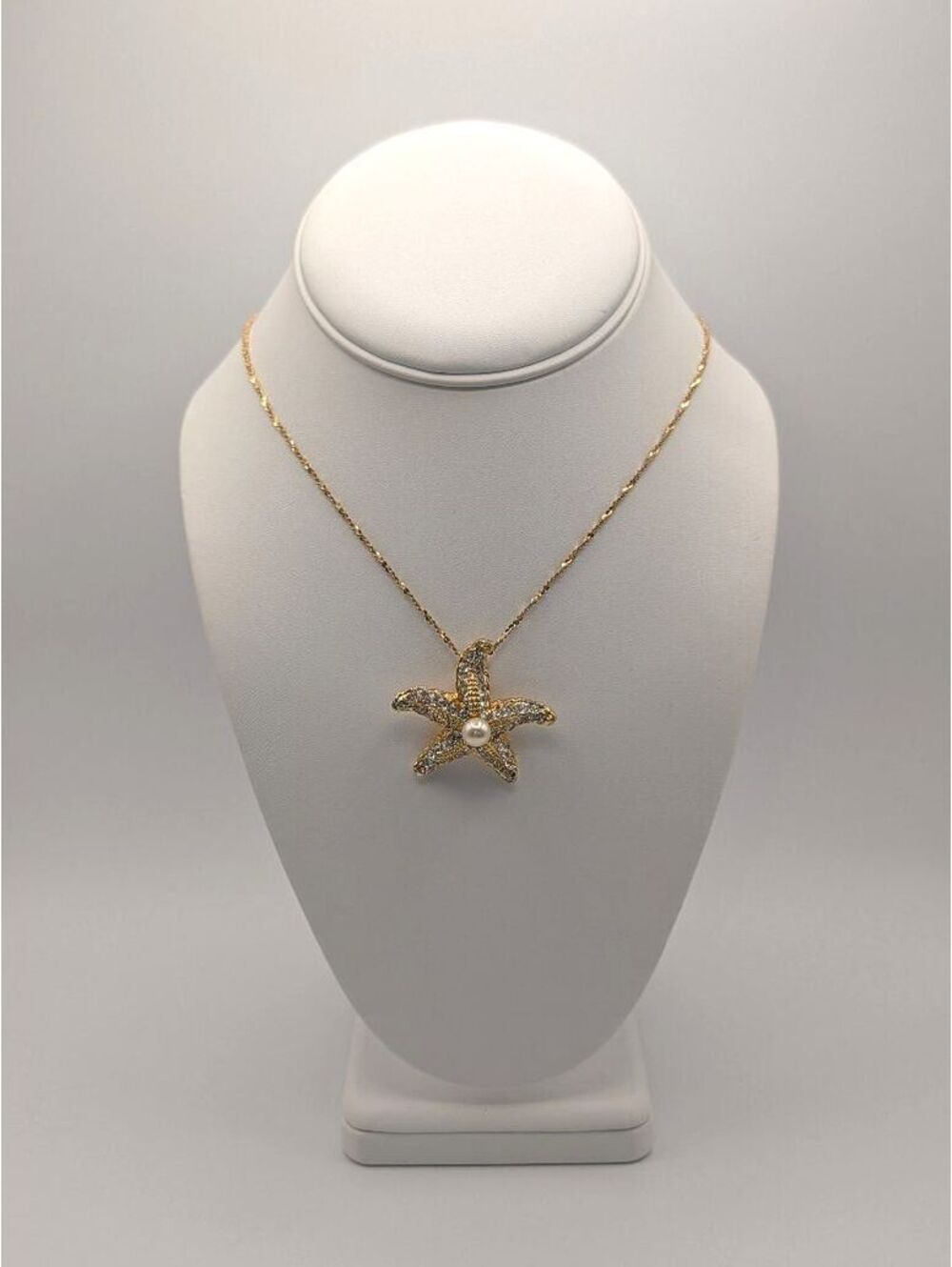 Vintage KJL Gold Tone Starfish Pendant Necklace